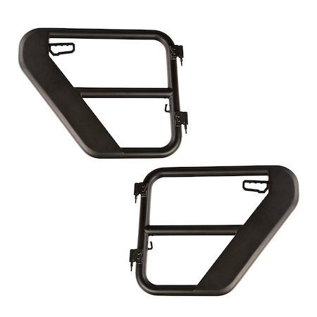 Rugged Ridge TUBE DOORS, REAR, TEXTURED BLACK; 18-19 JEEP WRANGLER/GLADIATOR 11509.14